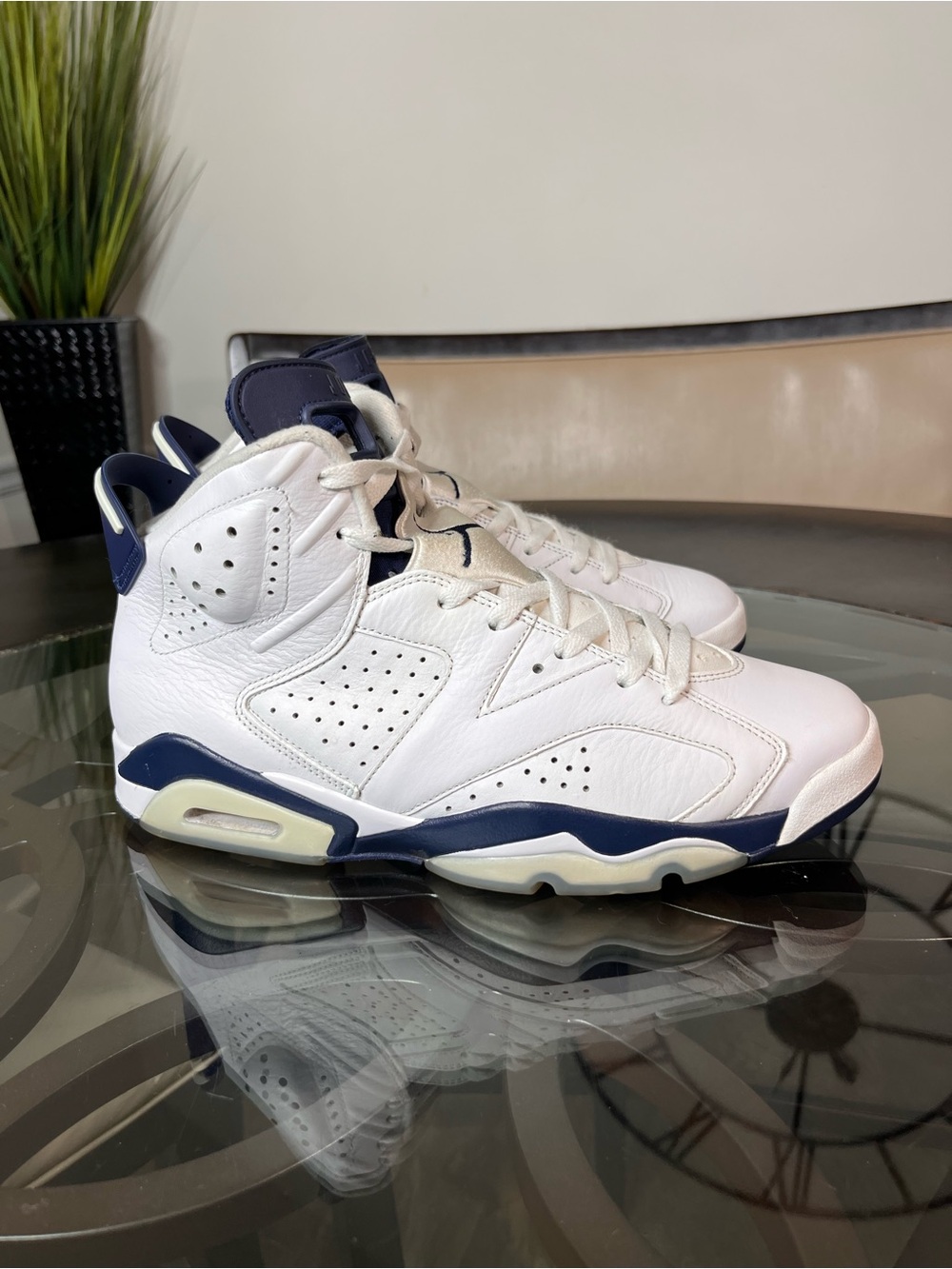 Nike Air Jordan 6 Midnight
Navy Retro Mens White
Sneakers Sz 12